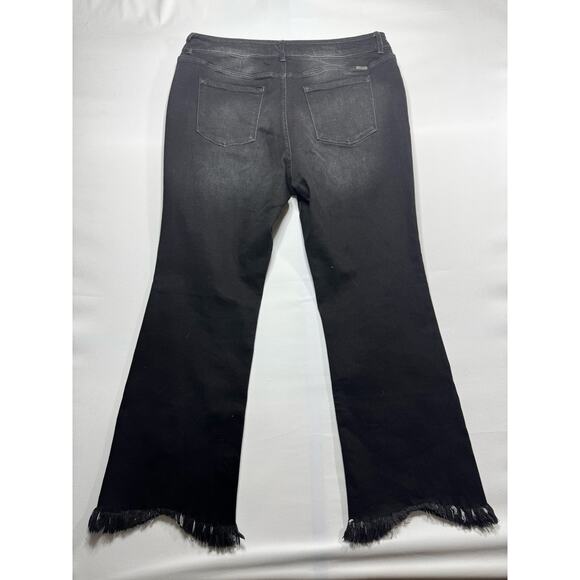 Kancan Women's Frayed Hem Bootcut Black Stretch Denim Jeans - Size 20 (40x31) - Picture 2 of 5